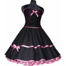 Petticoatkleid schwarz Vintage Dekoltee pink Tupfen