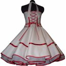 Braut Petticoat Kleid weiß Korsage rote Punkte