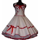 Braut Petticoat Kleid weiß Korsage rote Punkte