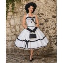 Rockabillykleid Brautkleid weiß zarte Rosen Korsage