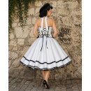 Rockabillykleid Brautkleid weiß zarte Rosen Korsage
