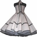 Rockabillykleid Brautkleid weiß zarte Rosen Korsage