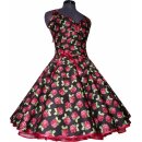 Schwarzes Petticoat Kleid der 50er Jahre Retrokleid rote Rosen Vintage