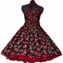 Schwarzes Petticoat Kleid der 50er Jahre Retrokleid rote Rosen Vintage