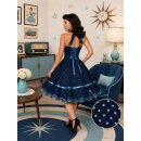 Petticoat Kleid Punkte dunkelblau marine blaue Tupfen