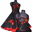 Petticoat Kleid schwarz Vintage Dekoltee rote Kirschen...