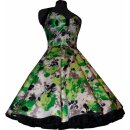 Tanzkleid zum Petticoat grün schwarze Retroblüten