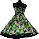 Tanzkleid zum Petticoat grün schwarze Retroblüten