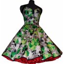Tanzkleid zum Petticoat grün schwarze Retroblüten