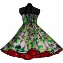 Tanzkleid zum Petticoat grün schwarze Retroblüten