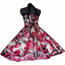 Tanzkleid zum Petticoat pink schwarze Retroblüten