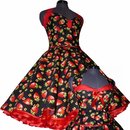 Kleid Rockabilly schwarz groe rote Erdbeeren