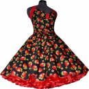 Kleid Rockabilly schwarz große rote Erdbeeren