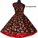 Kleid Rockabilly schwarz große rote Erdbeeren