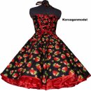 Kleid Rockabilly schwarz große rote Erdbeeren