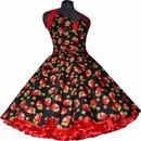 Kleid zum Petticoat Rockabilly schwarz große rote...