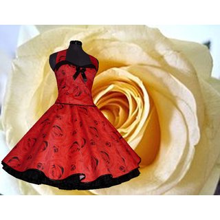 Rotes 50er Jahre Petticoatkleid rote Rosen