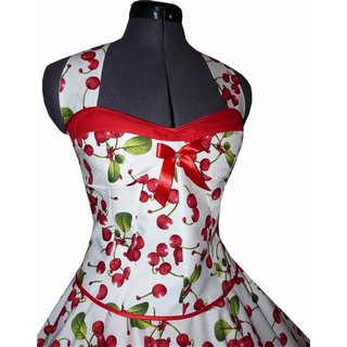 Petticoat Korsagen Kleid schwarz weiß rote Kirschen