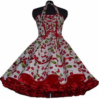 Petticoat Korsagen Kleid schwarz weiß rote Kirschen