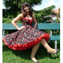 Petticoat Korsagen Kleid schwarz weiß rote Kirschen