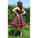 Petticoat Korsagen Kleid schwarz weiß rote Kirschen