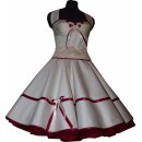 50er Brautkleid Korsage champagner bordeaux mit Röschen
