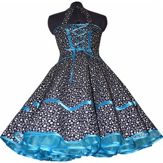 Petticoat Vintage Kleid schwarz weie Pnktchen und Kringel