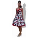 Retro Tanzkleid schwarz rote Blumen zum 50er Petticoat