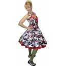 Retro Tanzkleid schwarz rote Blumen zum 50er Petticoat