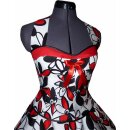 Retro Tanzkleid schwarz rote Blumen zum 50er Petticoat