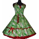 Rockabilly 50 er Jahre Petticoatkleid weiss grün rot bizzare Streifen