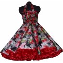 Blumen Sommerkleid zum Petticoat rot schwarz weiß