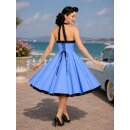 Punkte Petticoat Kleid Rockabilly hellblau weiße kleine Tupfen schwarz