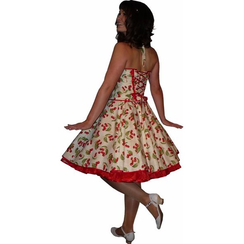 Kirschen rot Petticoat Kleid weiss Cherry 3 D - Tanzkleid ...