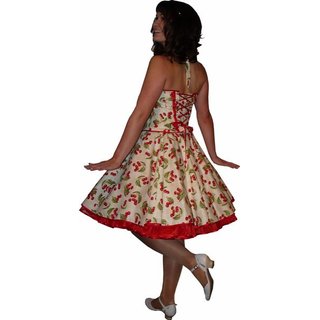 Kirschen rot Petticoat Kleid weiss Cherry  3 D Rockabilly 