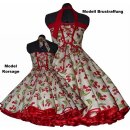 Kirschen rot Petticoat Kleid weiss Cherry  3 D Rockabilly