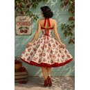 Kirschen rot Petticoat Kleid weiss Cherry  3 D Rockabilly