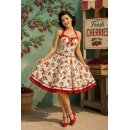 Kirschen rot Petticoat Kleid weiss Cherry  3 D Rockabilly