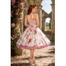 Romantisches Blumenkleid zum Petticoat weiß rosa...