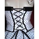 Punkte Petticoat Kleid Rockabilly weiß kleine schwarze Tupfen