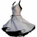 Punkte Petticoat Kleid Rockabilly weiß kleine schwarze Tupfen