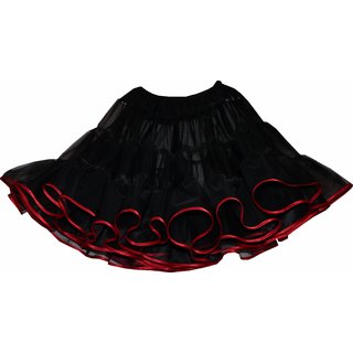 Petticoat Organdy schwarz Band rot mittleres Volumen 58 cm