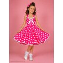 50er Jahre Mädchenkleid zum Petticoat pink mit...