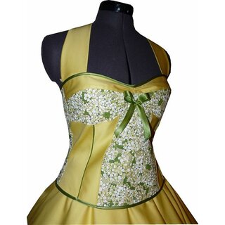 50er Jahre Petticoatkleid Brautkleid  gelb zum Petticoat  Fliederblüten 