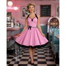50er Jahre Kleid Rockabilly rosa-weiße kleine Punkte