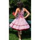 Petticoat Kleid 50th Korsagen weiss rote Punkte wirbelnd