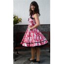 50er Jahre Petticoatkleid weiß rote Streifen Vintage