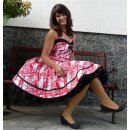 50er Jahre Petticoatkleid weiß rote Streifen Vintage