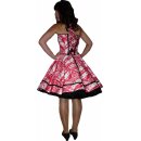 50er Jahre Petticoatkleid weiß rote Streifen Vintage