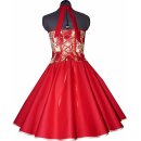 Tanzkleid im 50er Stil zum Petticoat rot creme Blumen 38